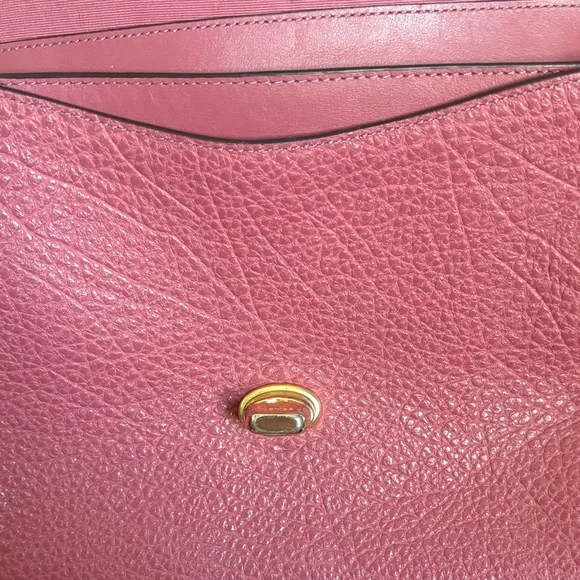 Coach Pink Rouge Faye Crossbody Bag with Top Handle Mixed Material Suede Leather - Picture 13 of 14